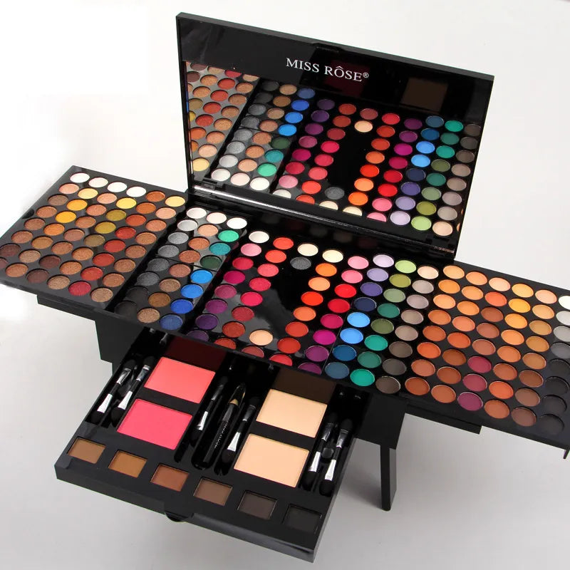 Miss Rose Professional 180 Color Makeup Palette - Eyeshadow, Blush, Foundation, Face Powder Set