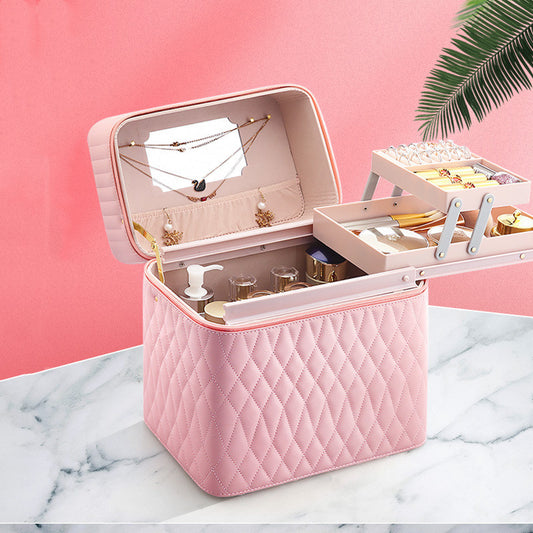 Large Capacity Korean Style Portable Cosmetics Storage Box Travel - Reiland Beauty Products, LLC